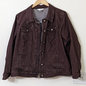 CJ Banks Brown Denim Jacket 1X